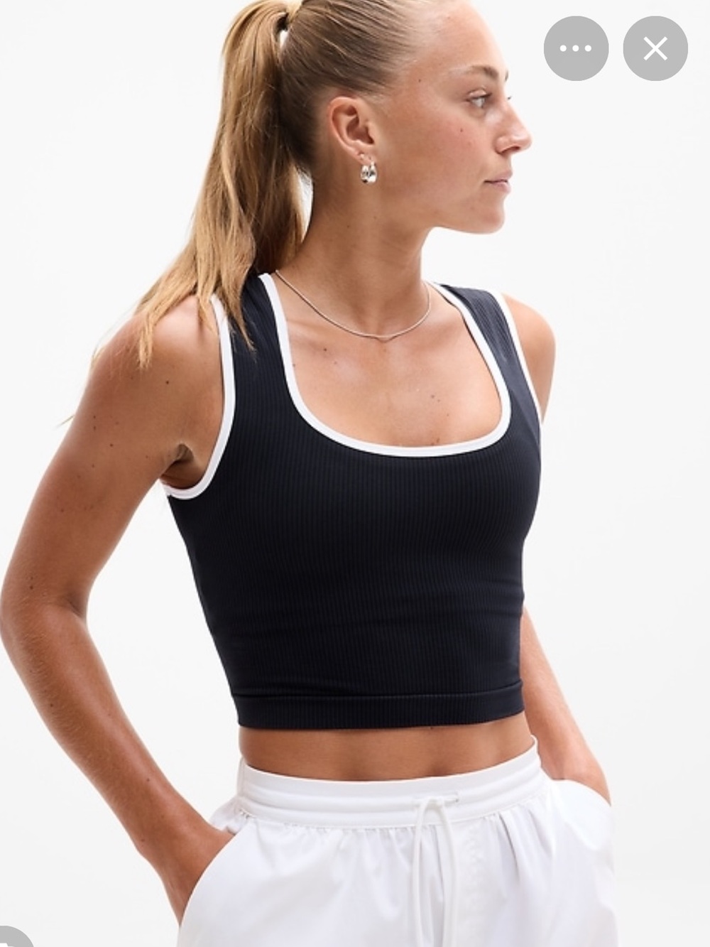 Athleta renew seamless novelty tipped crop tank